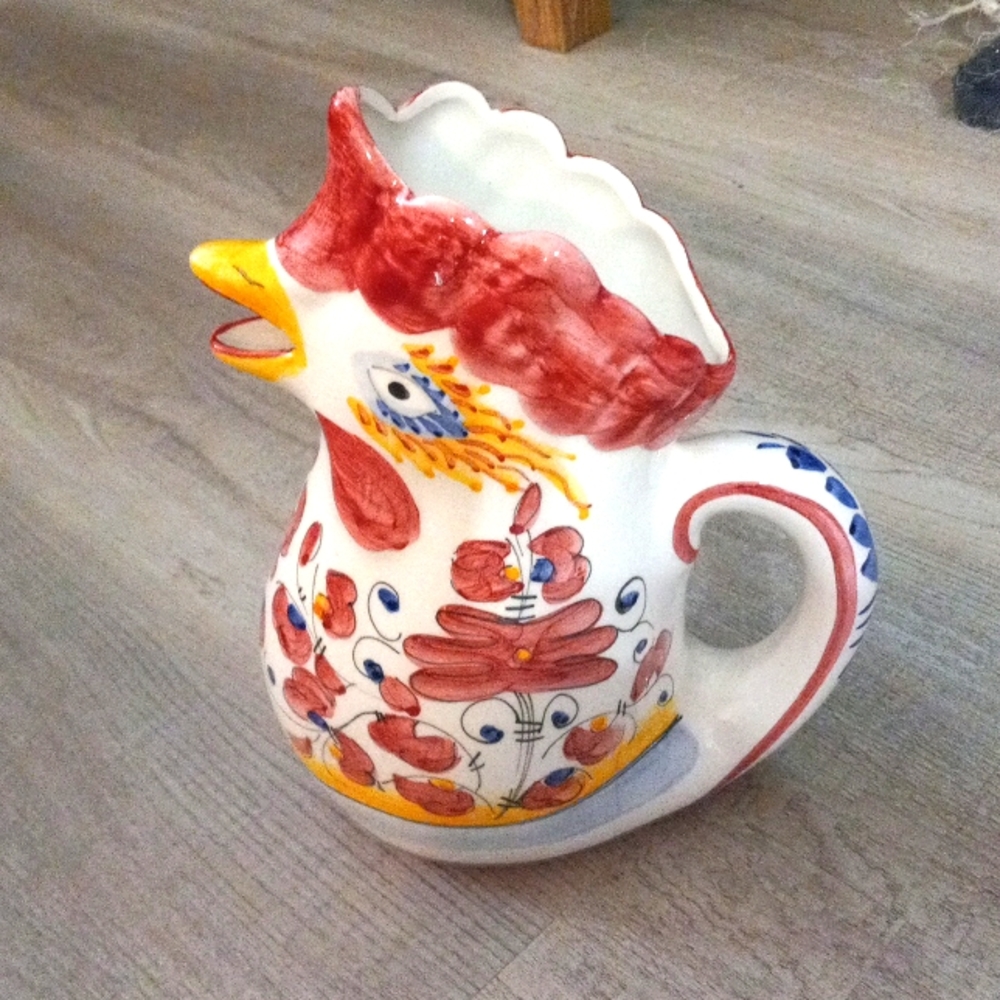 Vintage made in Portugal Rooster Pitcher